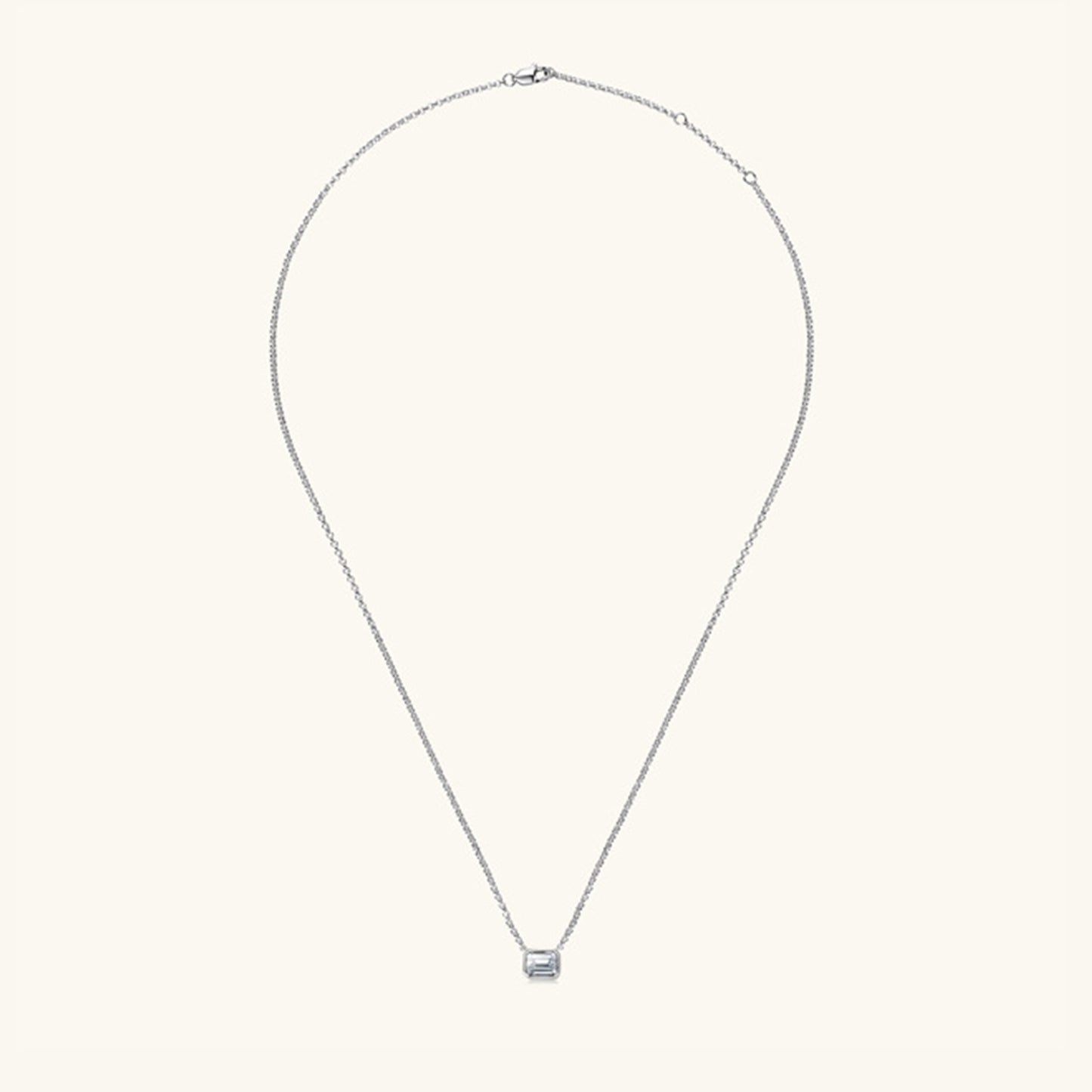 Elegant 1 carat moissanite pendant necklace in 925 sterling silver