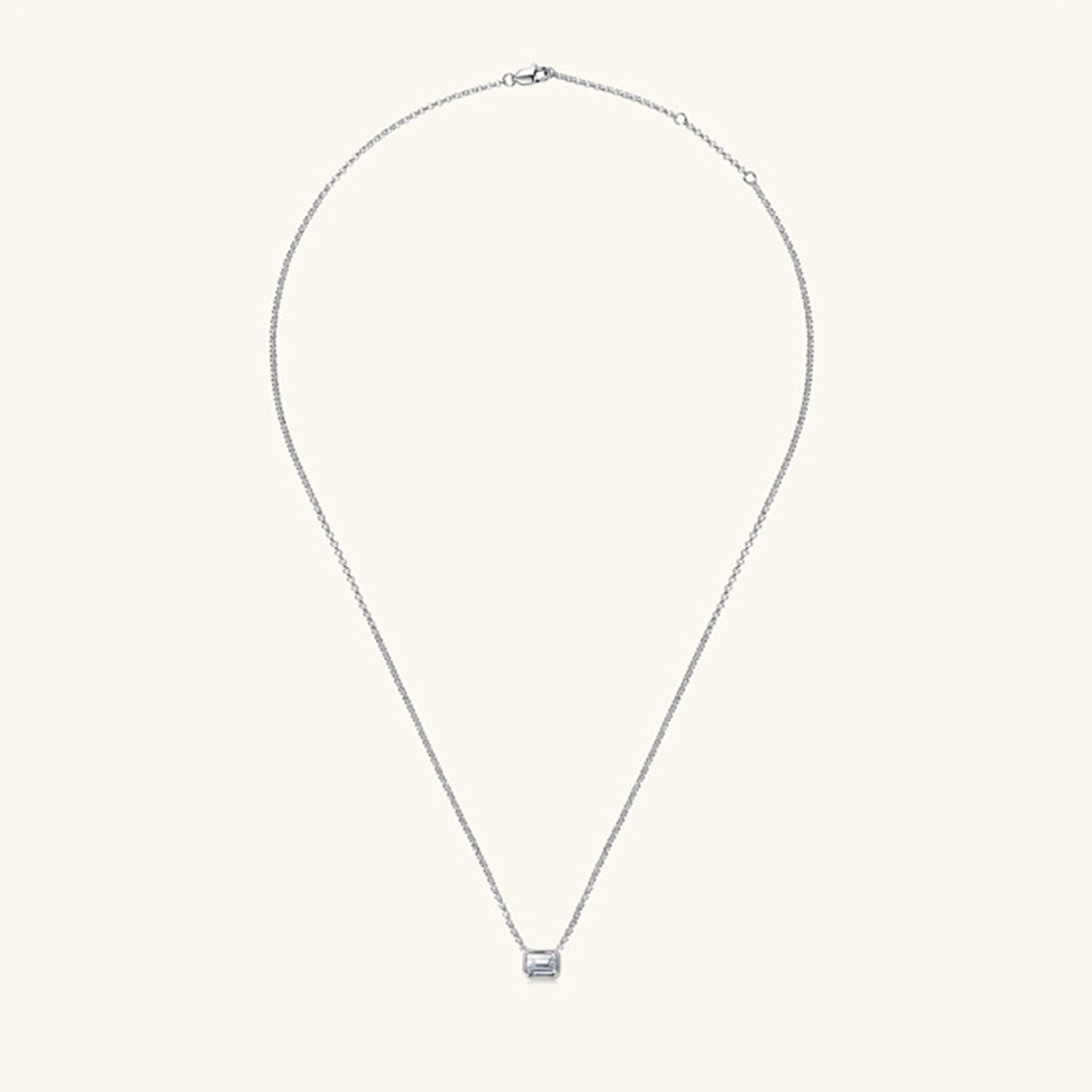 Elegant 1 carat moissanite pendant necklace in 925 sterling silver