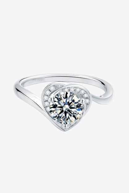 Elegant 1 Carat Moissanite Heart-Shaped 925 Sterling Silver Ring