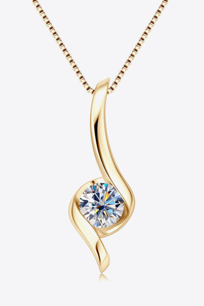 Elegant 1 Carat Moissanite Pendant on 925 Sterling Silver Necklace