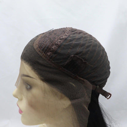 13"x3" Lace Front Synthetic Straight Wig, 12" Mid-Length, 130% Density, Fashionable Headwear