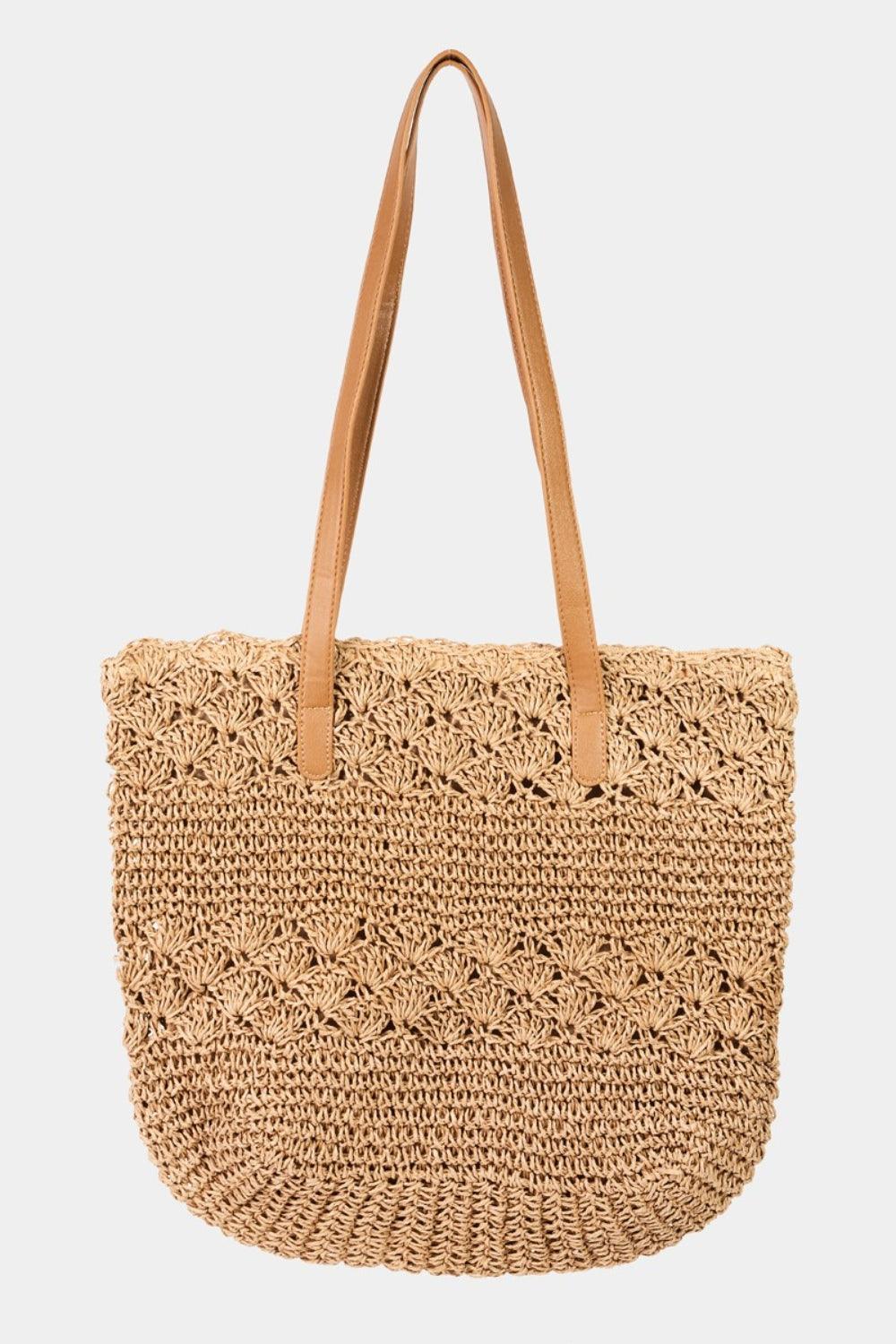 Fame Straw Braided Tote Bag - KevRow5760