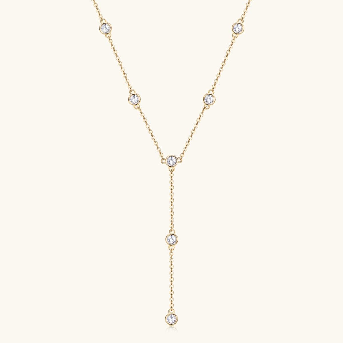 1.1 Carat Moissanite 925 Sterling Silver Necklace with Elegant Hanging Design