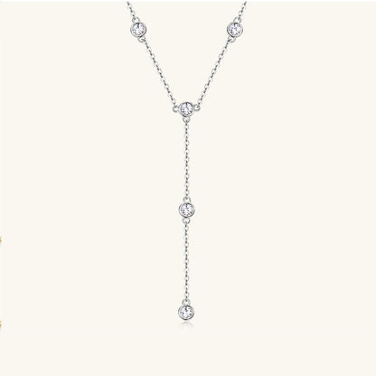 Elegant 1.1 Carat Moissanite 925 Sterling Silver Necklace with Sparkling Gemstone Pendants