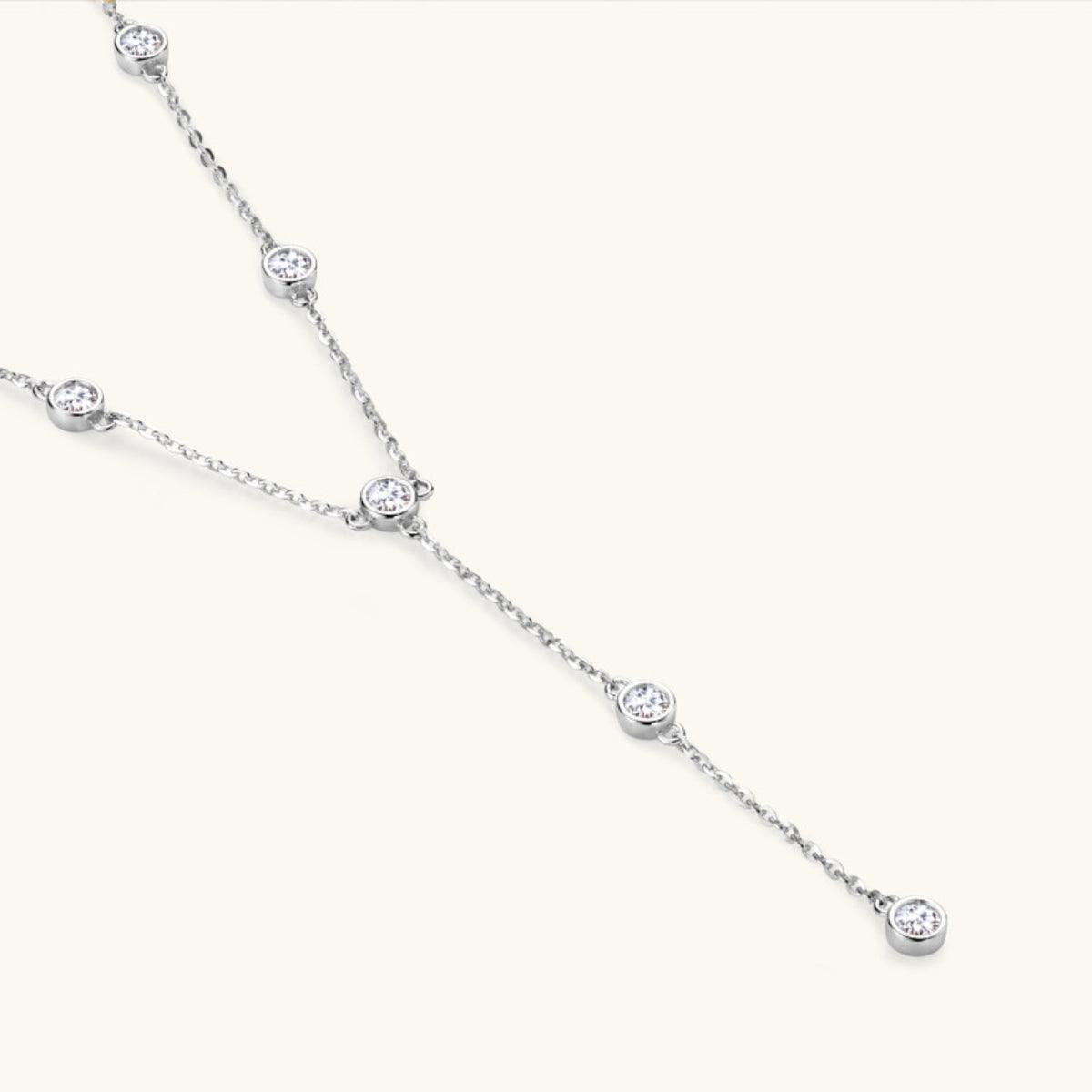 Elegant Moissanite Necklace - 925 Sterling Silver Chain with Sparkling Moissanite Stones