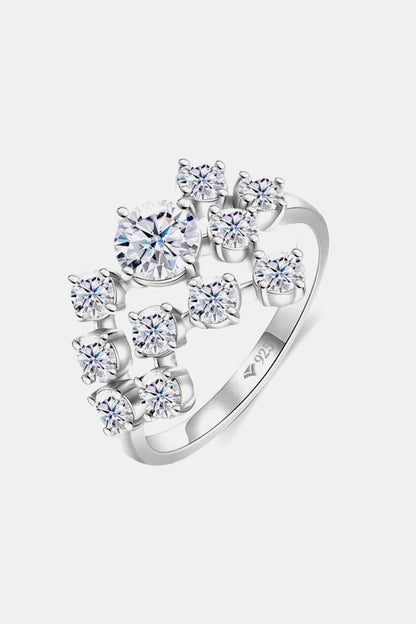 1.2 Carat Moissanite 925 Sterling Silver Floral Ring