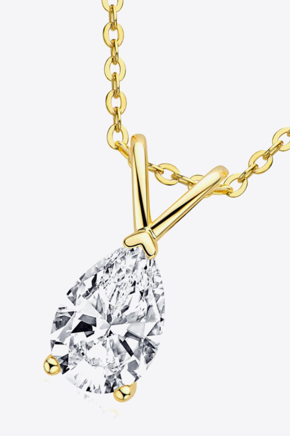 Elegant 1.5 Carat Moissanite Pendant with 925 Sterling Silver Necklace