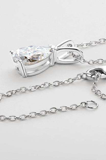 Elegant 1.5 carat moissanite pendant necklace in 925 sterling silver with delicate chain