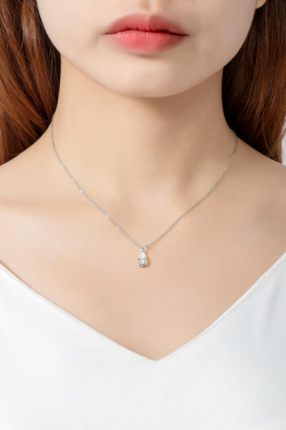 1.5 Carat Moissanite Pendant Necklace on Female Model