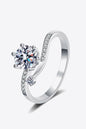 Elegant 1 Carat Moissanite Bypass Ring in 925 Sterling Silver with Sparkling Gemstones