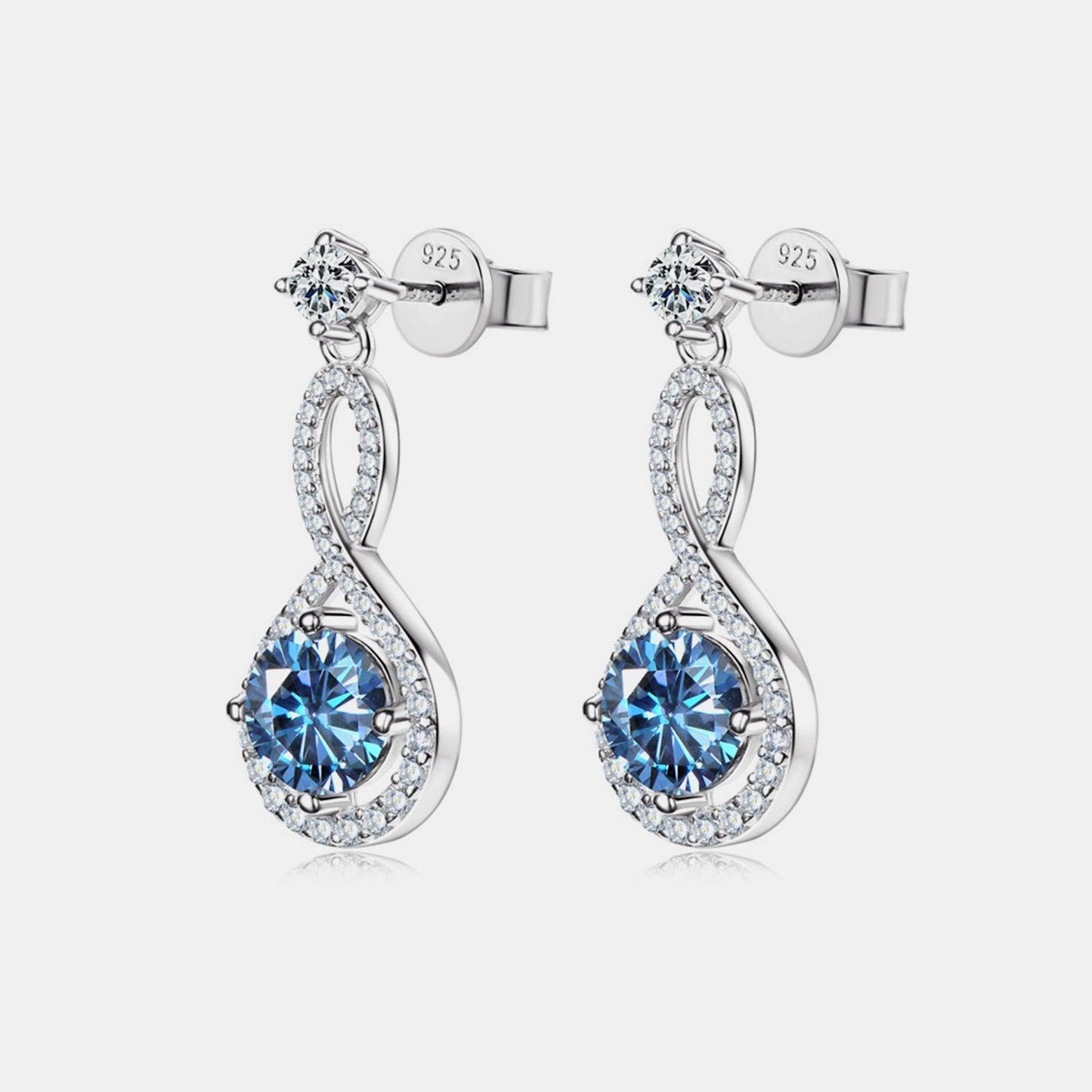 Elegant 1 Carat Moissanite 925 Sterling Silver Earrings with Sparkling Diamond Accents