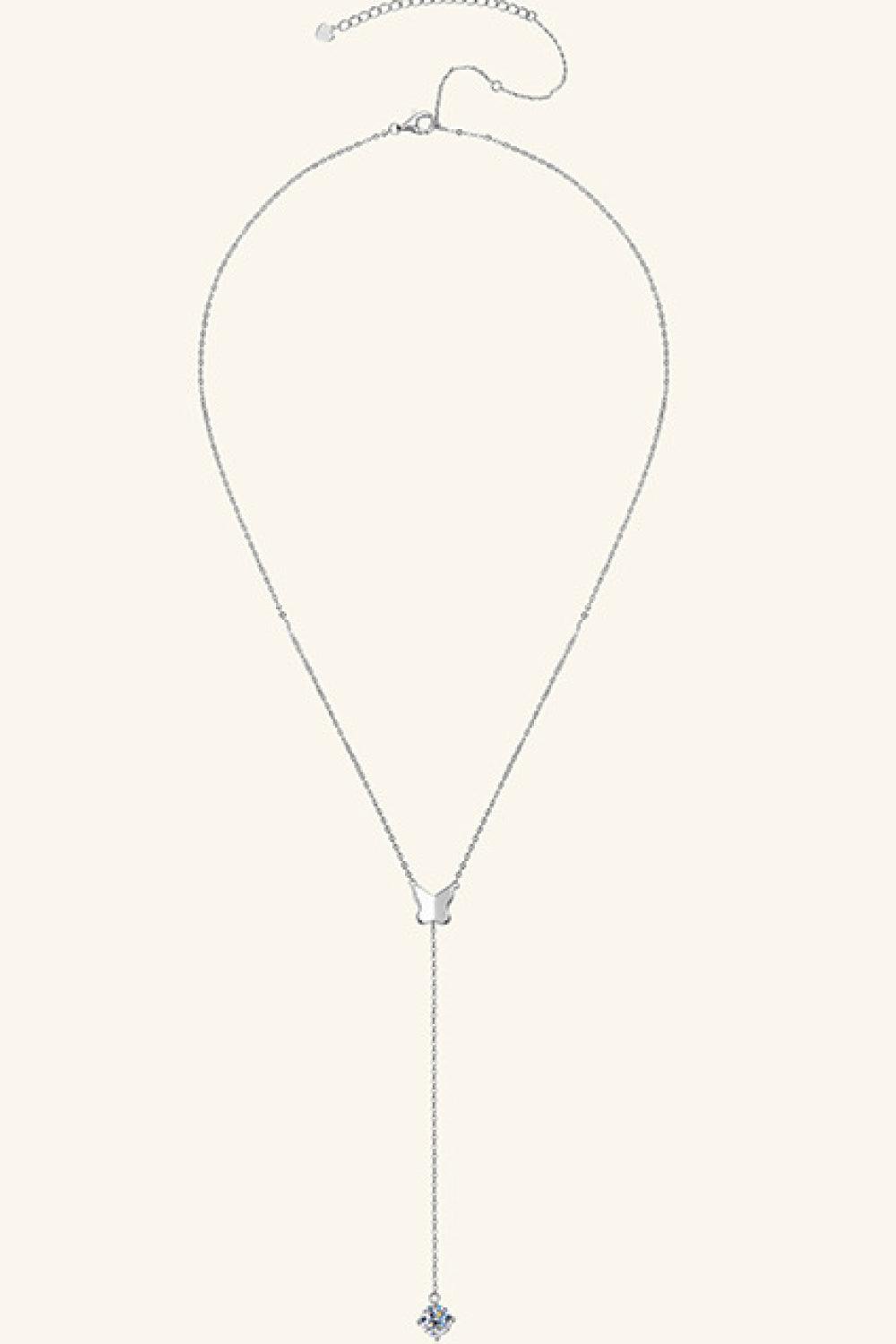 Elegant 1 Carat Moissanite Sterling Silver Necklace with Pendant