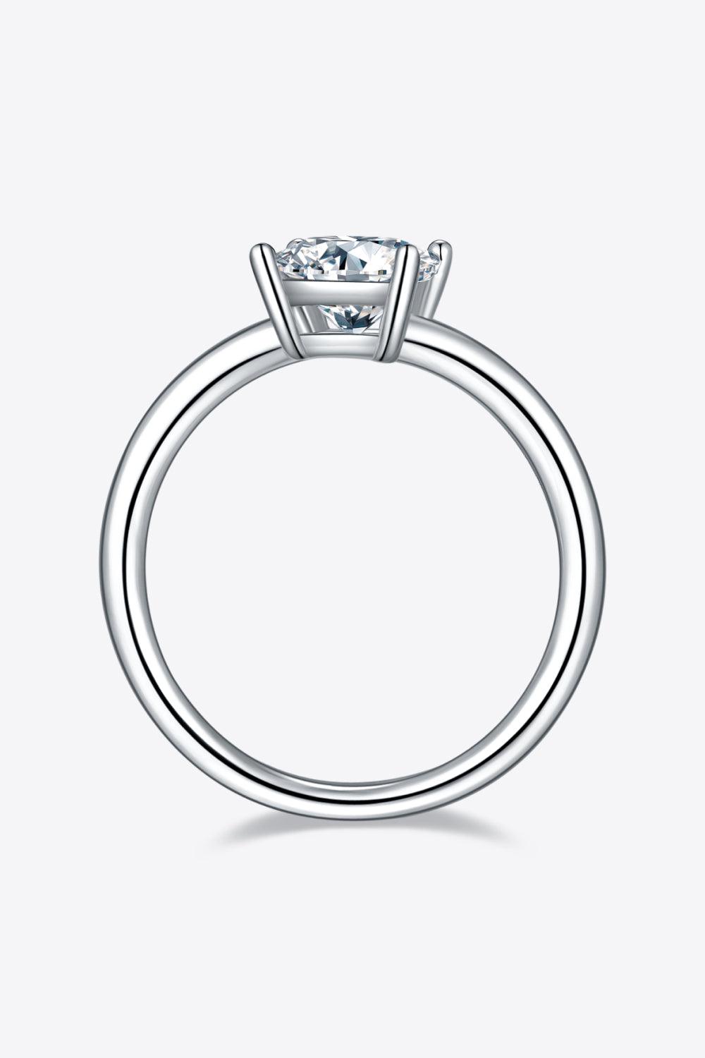 1 Carat Moissanite 925 Sterling Silver Solitaire Ring - KevRow5760