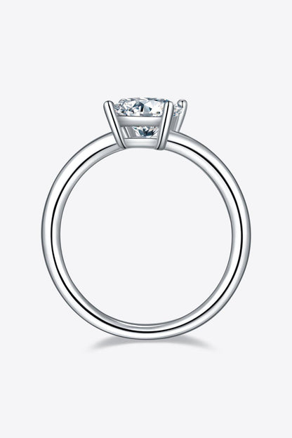 1 Carat Moissanite 925 Sterling Silver Solitaire Ring - KevRow5760