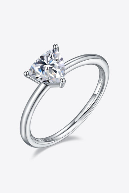 Stunning 1 Carat Moissanite Solitaire Ring in 925 Sterling Silver