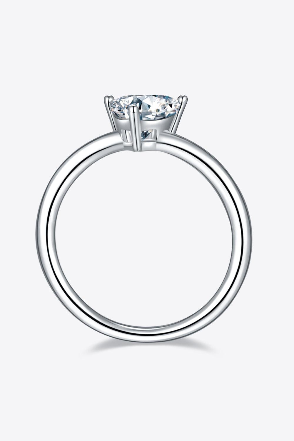 Elegant Moissanite Solitaire Ring in Sterling Silver