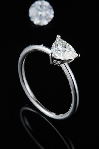 1 Carat Moissanite 925 Sterling Silver Solitaire Ring - KevRow5760