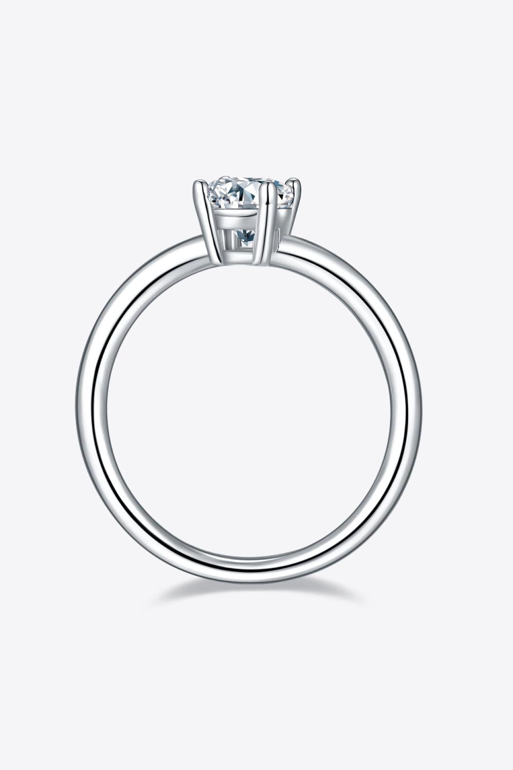 Elegant 1 Carat Moissanite Solitaire Ring in Sterling Silver