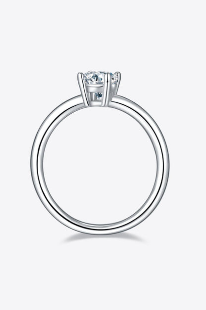 Elegant 1 Carat Moissanite Solitaire Ring in Sterling Silver