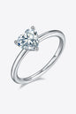 1 Carat Moissanite Heart-Shaped Solitaire Ring in 925 Sterling Silver