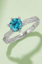 1 Carat Moissanite Contrast 925 Sterling Silver Ring with Sparkling Accent Stones