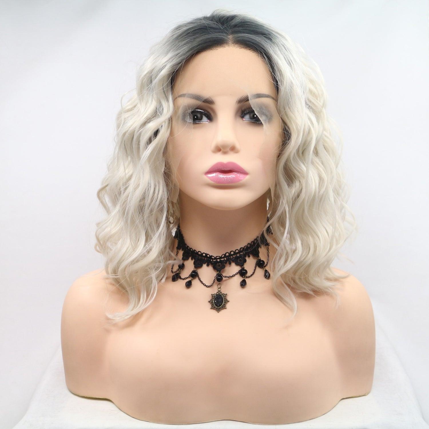 Elegant mid-length wavy wig with 130% density for glamorous style