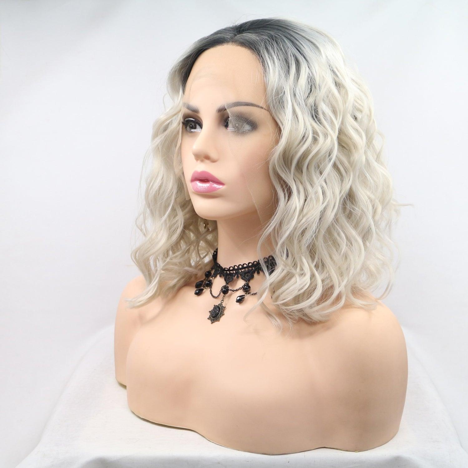 Wavy 13*3" Lace Front Wig, Synthetic Mid-length Hair, 12" Length, 130% Density