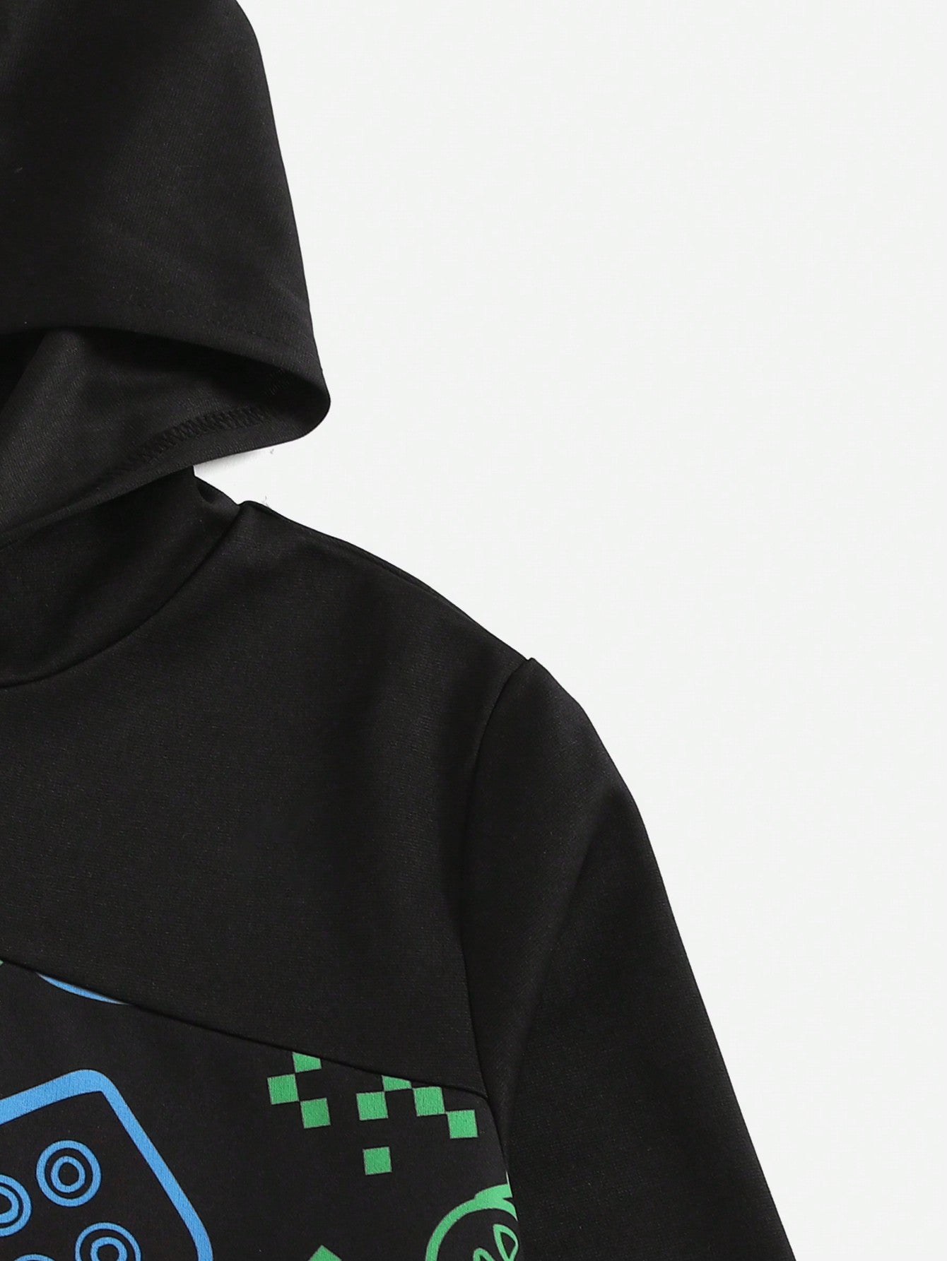 Ultimate Gamer Set: Boys' Gamepad Print Hoodie & Drawstring Sweatpants