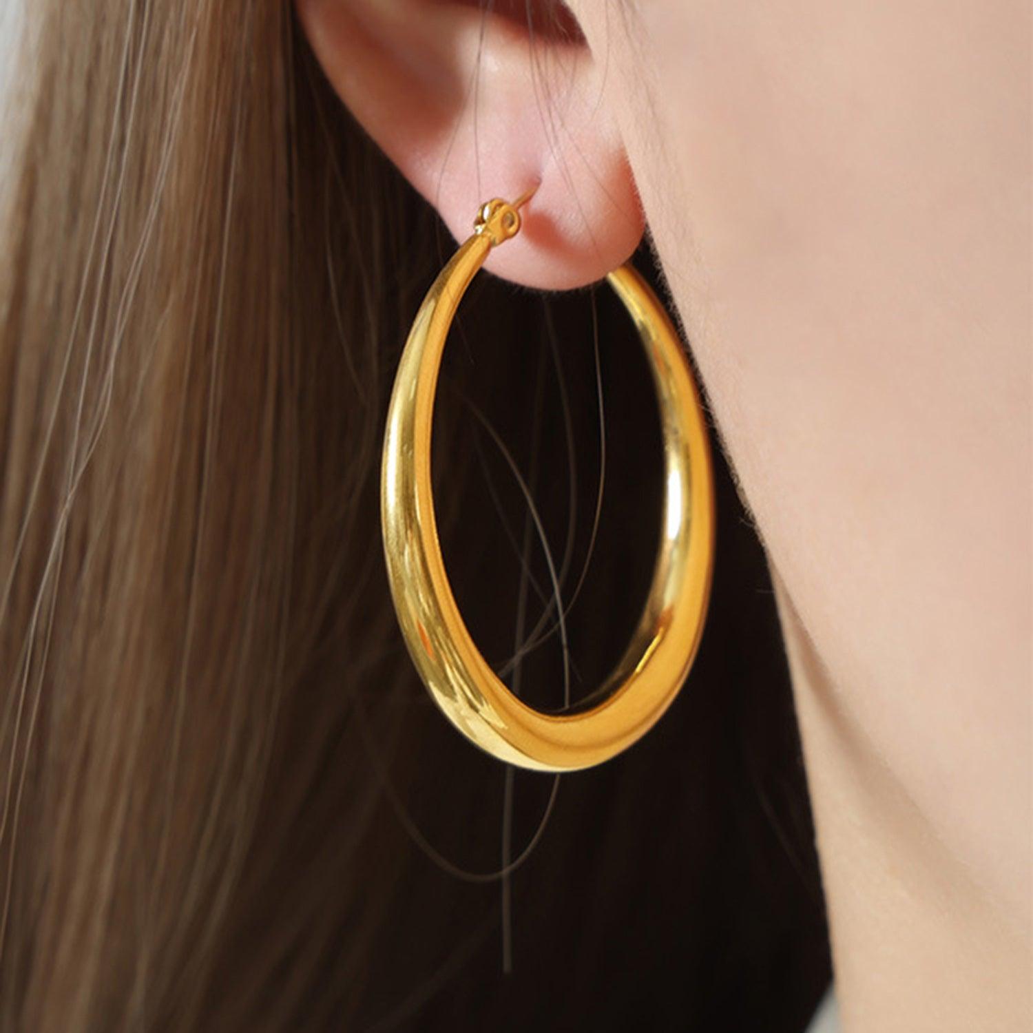 18K Gold-Plated Hoop Earrings - KevRow5760