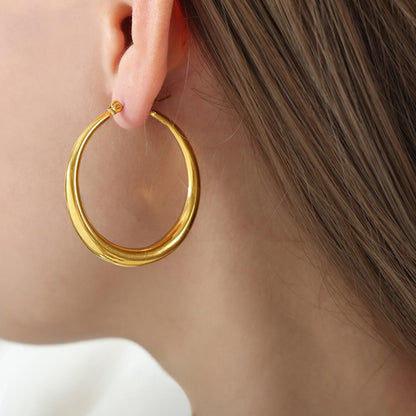 18K Gold-Plated Hoop Earrings - KevRow5760