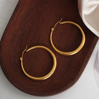 18K Gold-Plated Hoop Earrings - KevRow5760