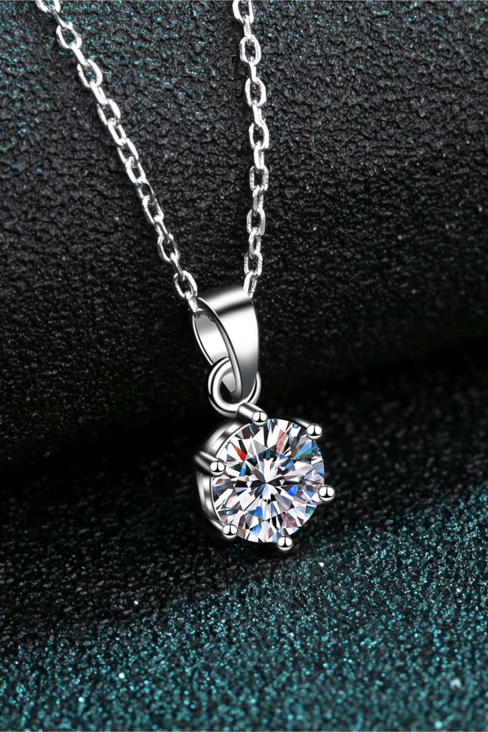 Sparkling 1 Carat Moissanite Sterling Silver Necklace Pendant