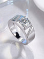 1Pc 1CT Gorgeous S925 Sterling Silver Moissanite Rings For Men Anniversary Gift Male Jewellery Engagement Wedding Eternal Promise Ring Fine Jewelry Bridal Jewelry Rhinestone - KevRow5760