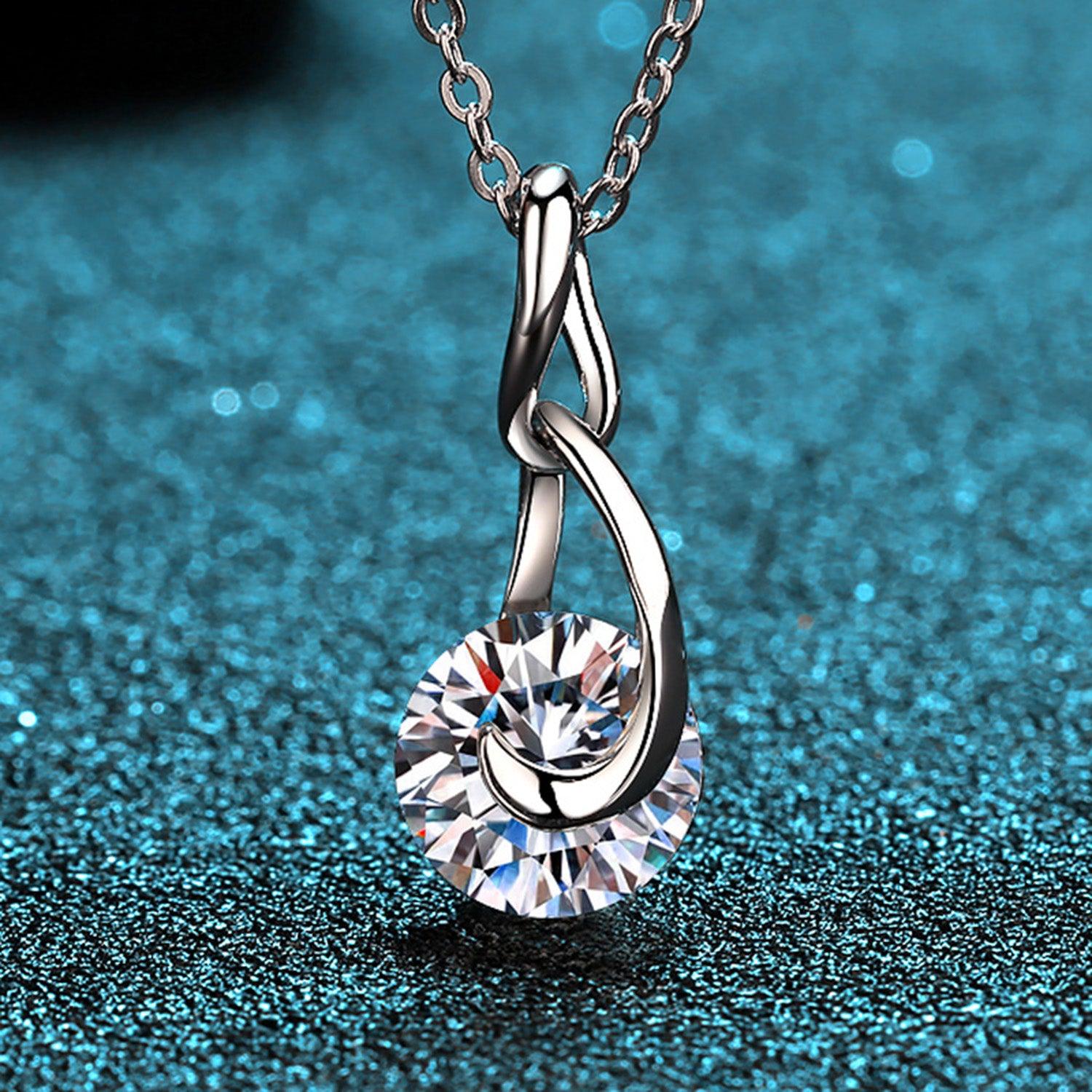 2 Carat Moissanite 925 Sterling Silver Necklace - KevRow5760