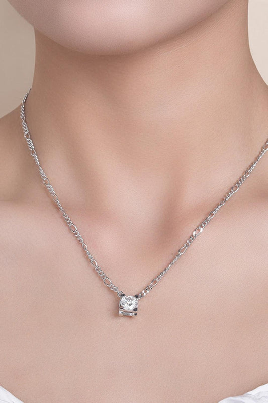 2 Carat Moissanite 925 Sterling Silver Pendant Necklace - KevRow5760