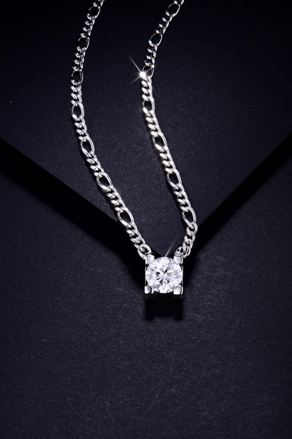 2 Carat Moissanite 925 Sterling Silver Pendant Necklace - KevRow5760