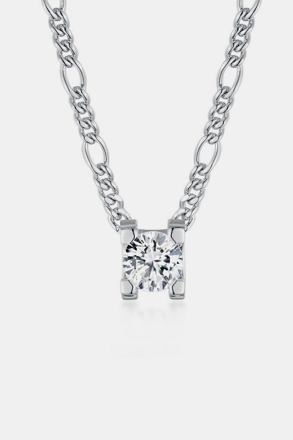 2 Carat Moissanite 925 Sterling Silver Pendant Necklace - KevRow5760