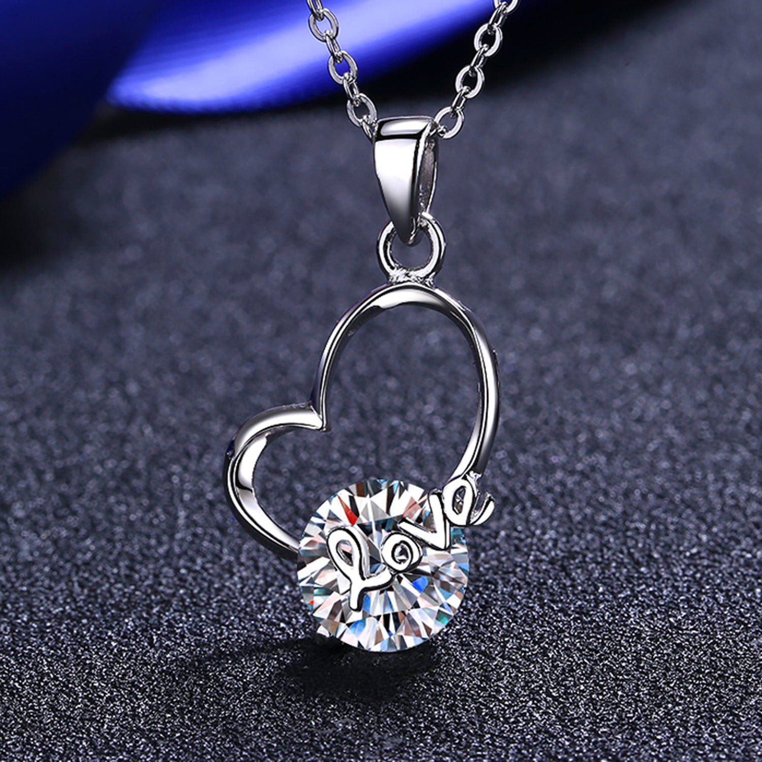 2 Carat Moissanite Heart 925 Sterling Silver Necklace - KevRow5760