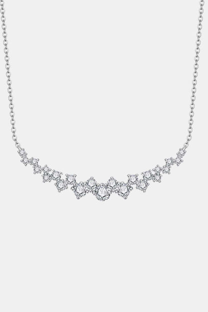 Elegant 1.64 Carat Moissanite Sterling Silver Necklace with Sparkling Stones