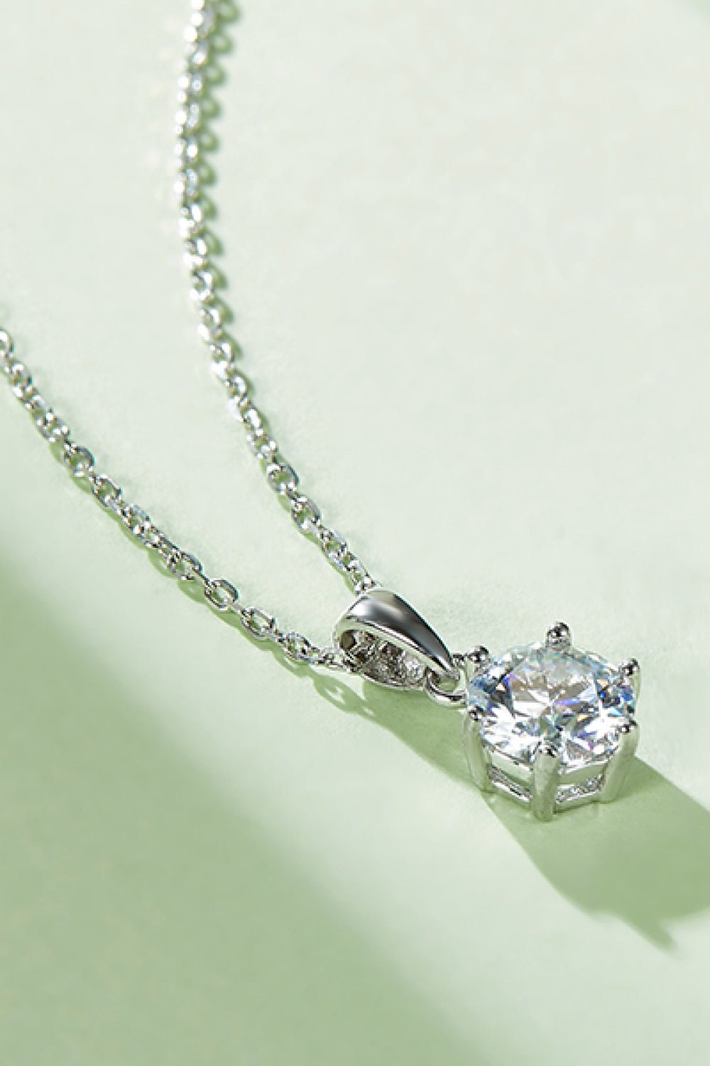 Stunning 1 Carat Moissanite Necklace - Delicate Silver Chain with Sparkling Gemstone Pendant