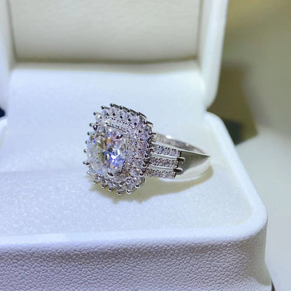 Exquisite 2 Carat Moissanite Sterling Silver Rings