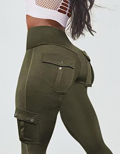 Flamingals Butt Lifting Leggings with Flap Pockets Workout Cargo Leggings for Women - KevRow5760