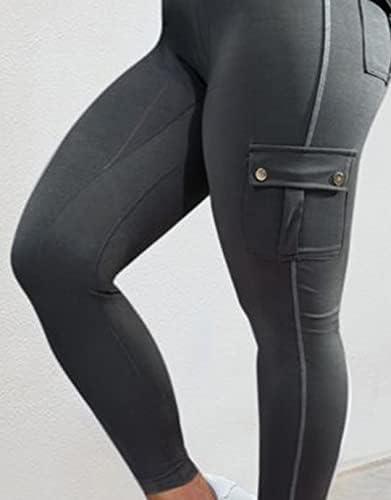 Flamingals Butt Lifting Leggings with Flap Pockets Workout Cargo Leggings for Women - KevRow5760