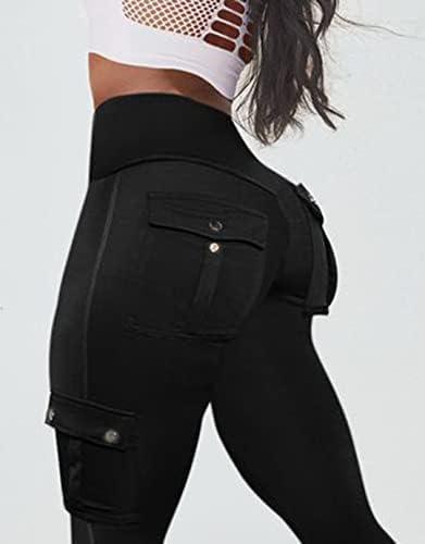 Flamingals Butt Lifting Leggings with Flap Pockets Workout Cargo Leggings for Women - KevRow5760