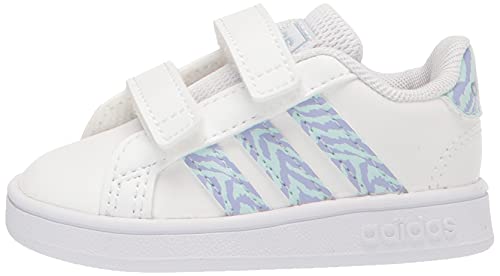 adidas Unisex-Child Grand Court 2.0 Elastic (Little Big Kid) Sneaker