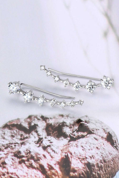 Elegant 1.9 Carat Moissanite Sterling Silver Earrings