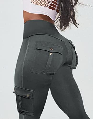 Flamingals Butt Lifting Leggings with Flap Pockets Workout Cargo Leggings for Women - KevRow5760