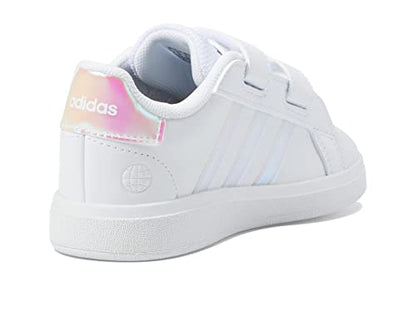 adidas Unisex-Child Grand Court 2.0 Elastic (Little Big Kid) Sneaker