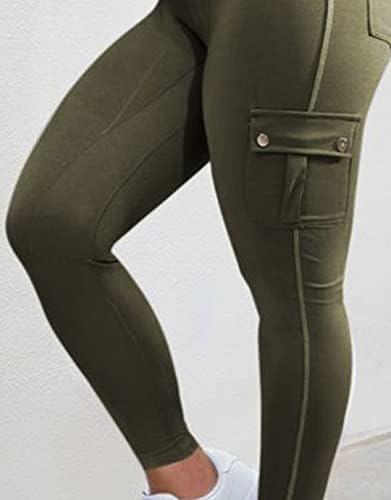 Flamingals Butt Lifting Leggings with Flap Pockets Workout Cargo Leggings for Women - KevRow5760