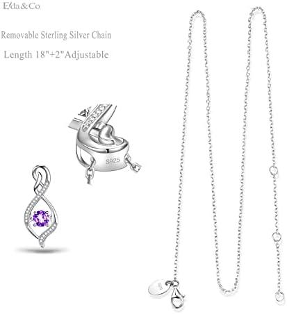 ELDA &amp; CO. Valentines Day Birthday Gifts for Mom Women Endless Love Necklace 925 Sterling Silver with January February Birthstones Garnet Amethyst Jewelry Gifts for Her - KevRow5760